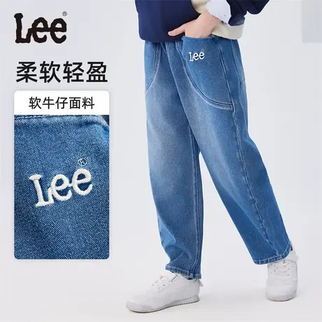 Lee儿童牛仔裤2025春季新款男童女童休闲长裤中大童宽松直筒裤商品大图