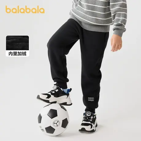 巴拉巴拉儿童长裤男女童加绒裤子2024秋冬新款束脚休闲裤亲子百搭商品大图