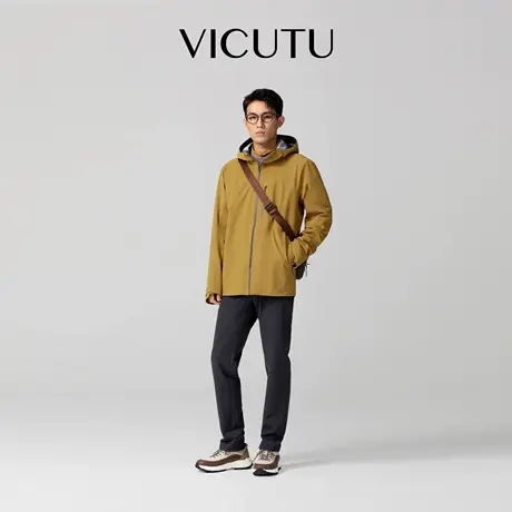 VICUTU威可多男风衣潮流时尚连帽外套运动款简约百搭日常新款风衣图片