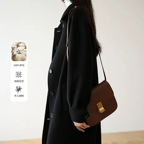 【清仓价仅399元】双面呢大衣女中长款羊绒毛呢外套女呢子双面绒图片
