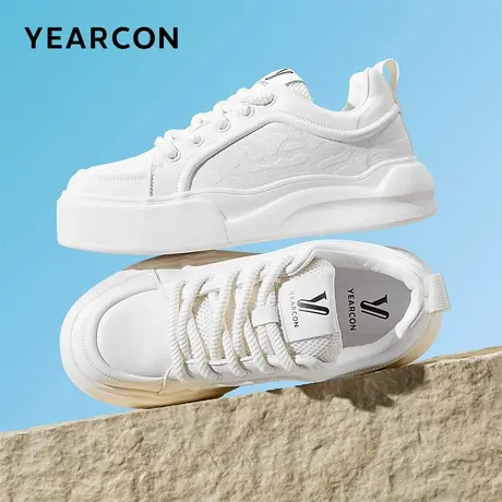 意尔康板鞋男2026春款时尚简约小白鞋英伦风韩版休闲鞋厚底运动鞋商品大图