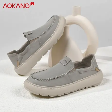 奥康男鞋2026新款春季一脚蹬软底轻便布鞋男士休闲百搭透气帆布鞋商品大图