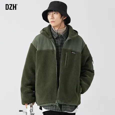 男士摇粒绒棉衣外套男冬季加绒加厚宽松休闲连帽棉服2023新款棉袄商品大图