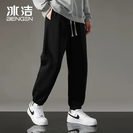 冰洁运动休闲裤男士春秋款2023年冬季卫裤加绒加厚纯色棉长裤子XT商品大图