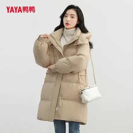 【双十一预售】鸭鸭羽绒服女中长2023年秋冬新连帽韩版修身外套W图片