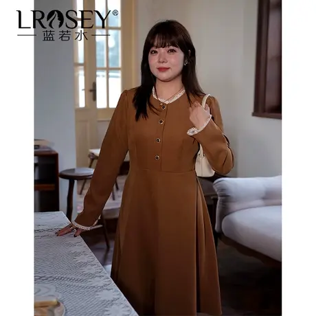 YL蓝若水法式大码连衣裙胖mm遮肚子显瘦冬季新款高端气质内搭长裙商品大图