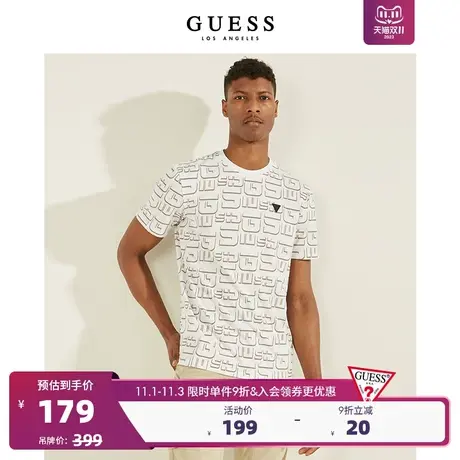 GUESS 男士倒三角LOGO印花T恤-Z2GI20J1311图片
