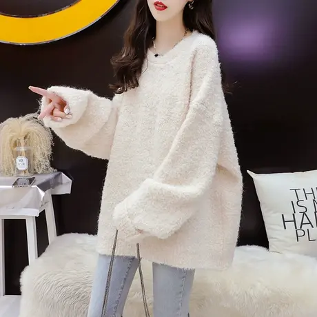 宽松慵懒风毛衣女2023新款秋冬时尚洋气减龄网红百搭复古港味上衣商品大图