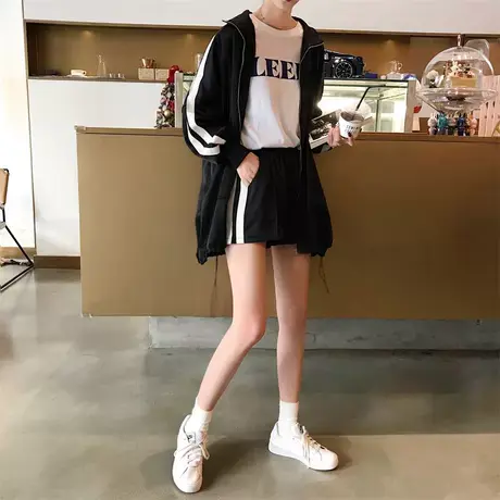 春秋季女装中长款外套防晒衣女学生新款薄加大码上衣胖宽松防晒服商品大图