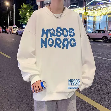 卫衣男春秋季宽松内搭打底衫ins潮流外套港风高街重磅男装上衣服图片