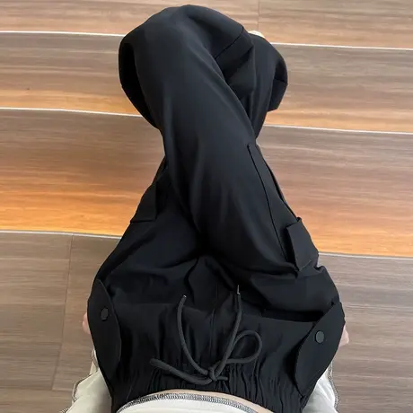 美式工装裤女秋冬季大口袋新款宽松直筒束脚阔腿裤运动休闲长裤潮图片