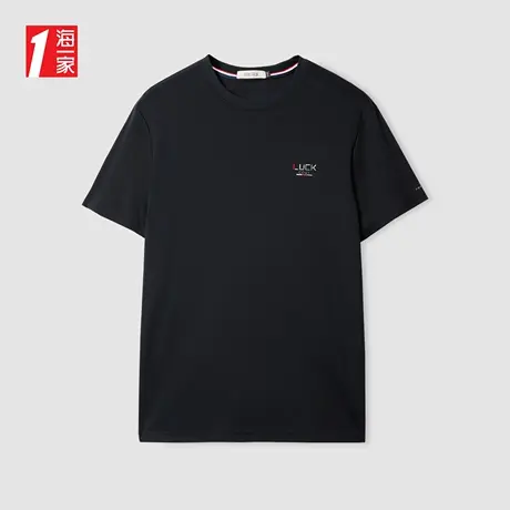 海一家基础休闲短T夏季字母印花亲肤棉男士短袖T恤图片