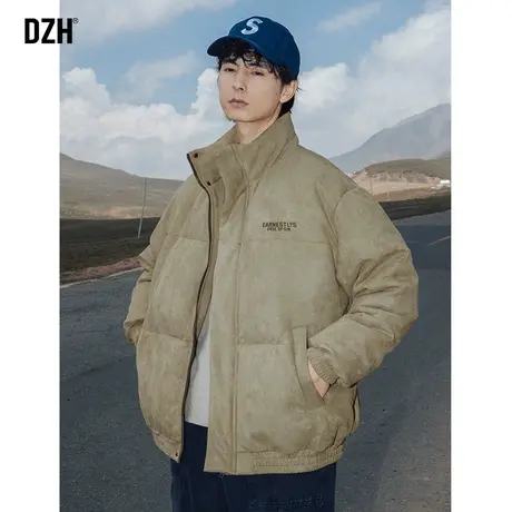 男士立领麂皮绒外套男冬棉服男款2024新款加厚保暖棉衣防寒服棉袄商品大图