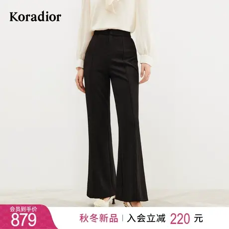 珂莱蒂尔女装2024春季新款通勤百搭阔腿直筒微喇长裤子简约气质商品大图
