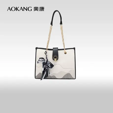 奥康包包女新款单肩包时尚大容量女包通勤百搭链条托特包潮流图片