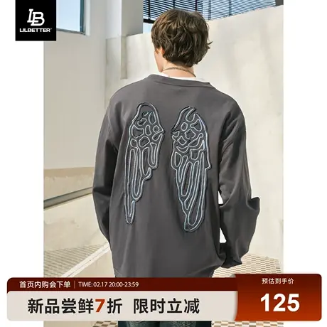 Lilbetter长袖T恤男2025春季新款男装百搭印花美式内搭复古打底衫图片