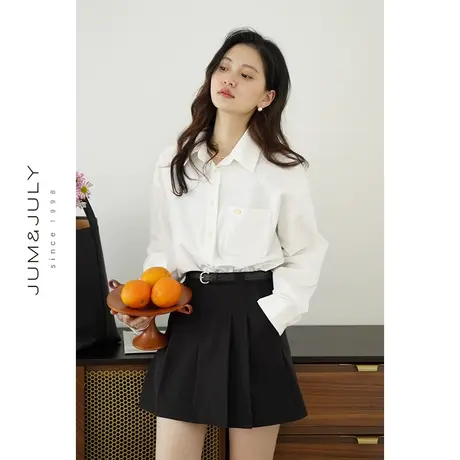 嘉茱莉早春新款上衣多巴胺衬衫女宽松上衣春日氛围感衬衣1OO棉商品大图