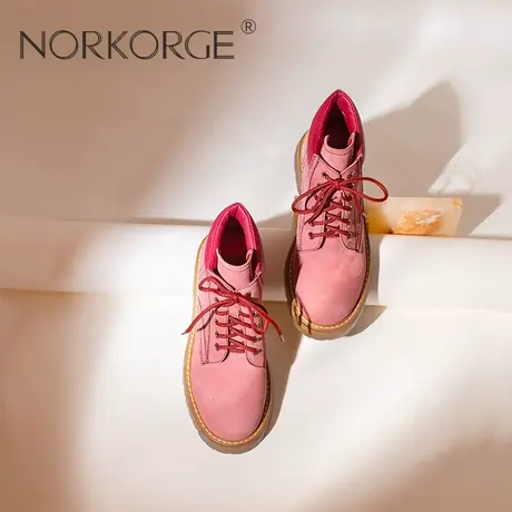 2023新款秋冬小众设计英伦法式增高马丁靴女靴真皮厚底小个子短靴图片