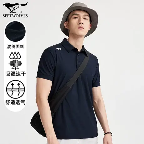 七匹狼狼族部落短袖POLO衫男士青年夏吸湿速干休闲舒适透气帅气男图片