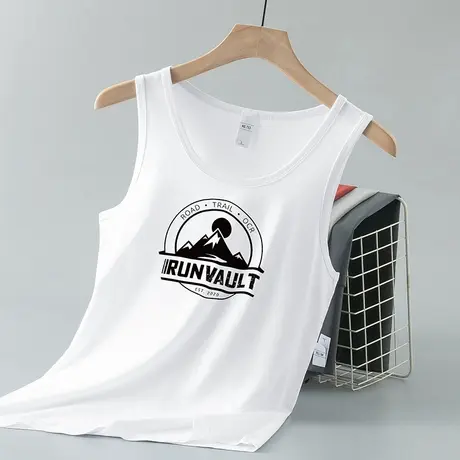 莫代尔白色背心男夏季健身冰丝凉感速干运动篮球坎肩吊带无袖t恤商品大图