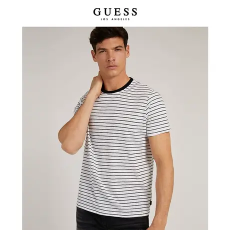 GUESS 男士基础条纹短袖T恤-M2GP27KB3T0图片