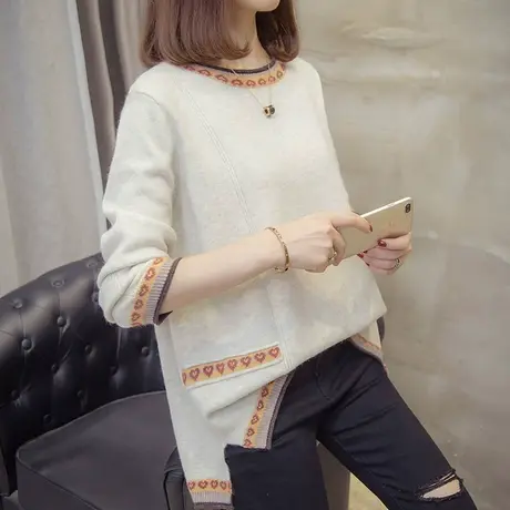 慵懒风毛衣宽松外穿女春秋季新款民族风套头针织衫复古上衣森系图片