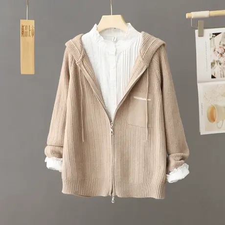 韩版毛衣开衫女秋装2023年新款秋冬洋气减龄宽松慵懒风针织衫外套图片