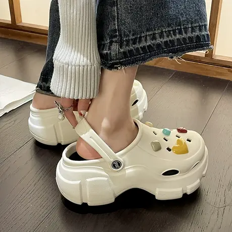 可爱包头半拖鞋女夏外穿洞洞鞋2023年新款时尚百搭沙滩防滑凉拖鞋图片