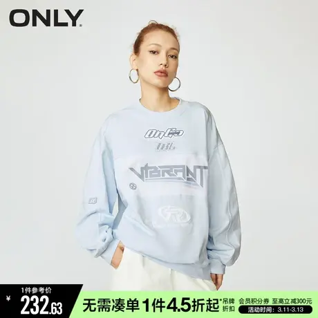 ONLY冬季时尚慵懒宽松长袖圆领印花卫衣女|12339S013商品大图