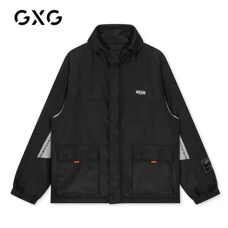 【特价】GXG男装 冬季黑色工装字母机能棉服加厚潮GY107573G图片