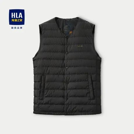 HLA/海澜之家商务羽绒马甲2024秋季新款辑行耐磨白鸭绒保暖马甲男商品大图