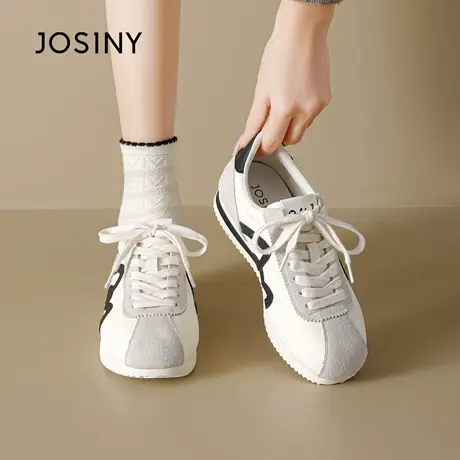 卓诗尼软底德训鞋女2025新款秋季厚底增高小白鞋百搭运动休闲板鞋商品大图