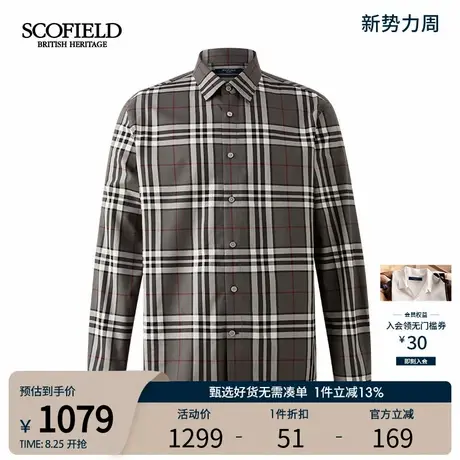 【100%棉】SCOFIELD男装2025年秋冬新品时尚格纹潮流舒适衬衫男商品大图