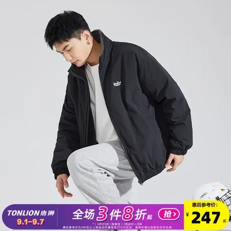 唐狮2024冬季新款男士棉衣休闲立领棉服外套黑色防寒冬装保暖棉袄商品大图