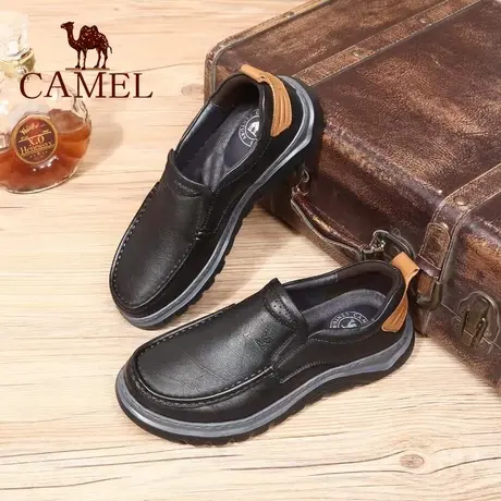 Camel/骆驼男鞋25秋季新款牛皮舒适防滑套脚休闲鞋男经典商务皮鞋商品大图