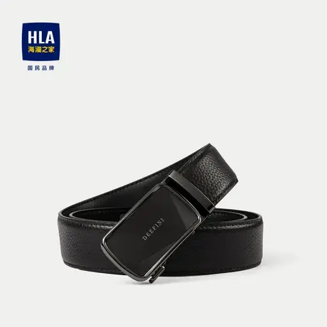 HLA/海澜之家牛皮皮带2023压花花纹自动扣低调商务腰带男图片