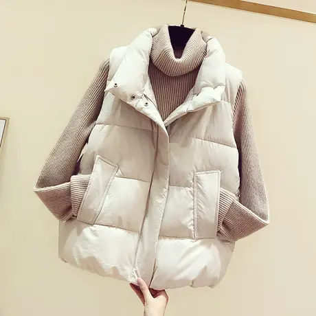 2023秋冬季新款羽绒棉马甲女短款宽松韩版背心无袖坎肩外穿外套潮图片