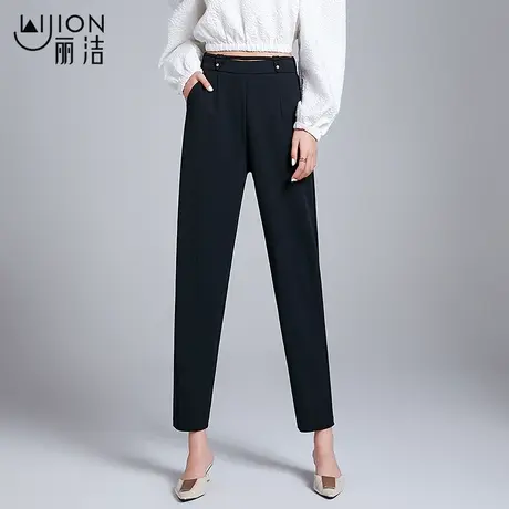丽洁女裤休闲哈伦裤女2023年春秋新款高腰显瘦香蕉裤小个子九分裤商品大图