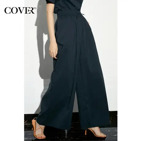 COVER夏季纸感棉质弹力宽松休闲裤商品大图