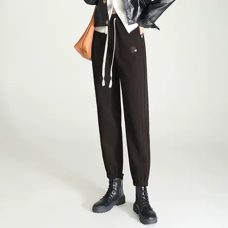 2023新款秋冬束脚哈伦裤女松紧腰抽绳显瘦时尚休闲裤百搭运动卫裤商品大图