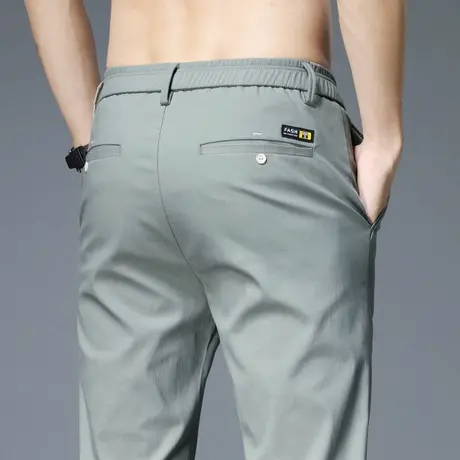 夏季超薄款男裤上班男士休闲长裤子冰丝滑速干透气夏天空调工作裤图片