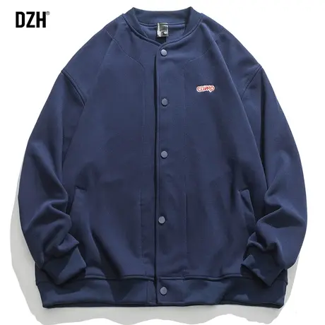 男士藏青色外套男春秋款潮牌刺绣棒球服宽松男装2023新款夹克百搭图片