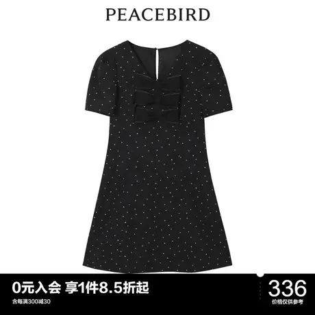 太平鸟时尚年新款蝴蝶结泡泡袖连衣裙A5FAC2A50图片