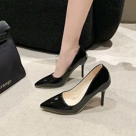 女款高跟鞋秋冬细跟2024新款网红百搭一脚蹬单鞋性感通勤职业鞋子图片