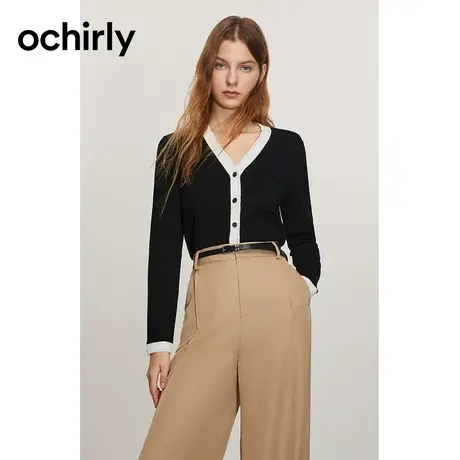 【新降】桑蚕丝氧气衫开衫 欧时力香风针织外套24早春凉爽透气图片