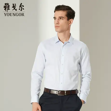 【商场同款】雅戈尔衬衫秋季商务休闲纯棉DP免烫条纹薄衬衣男3868图片