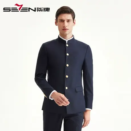 柒牌男装清仓单西商务休闲西服秋冬时尚中华立领中山装男士正装图片