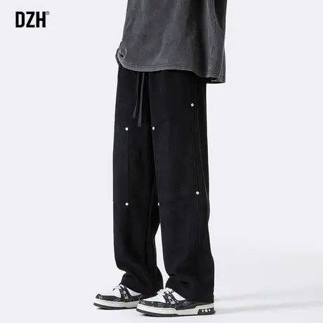 男士柳钉灯芯绒裤子男宽松潮牌垂感休闲裤百搭2024新款春季直筒裤商品大图