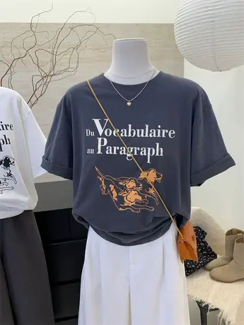 美式复古卡通印花短袖t恤女春夏季新款宽松休闲百搭圆领半袖上衣图片