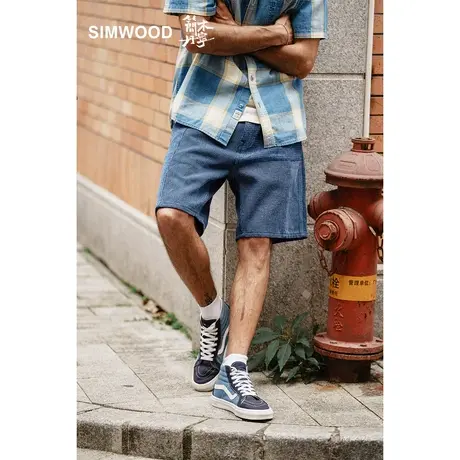 Simwood简木丹宁【宽松版型】11盎司水洗做旧重磅户外牛仔短裤图片